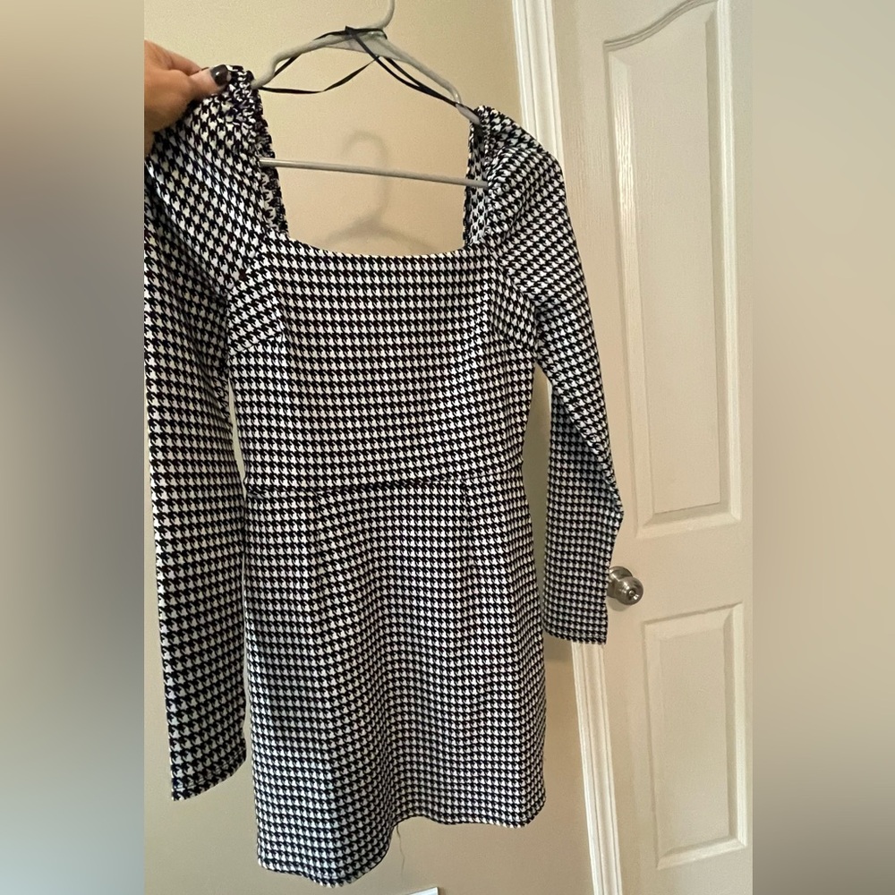 Black & White Houndstooth Mini Dress • M • New with tags